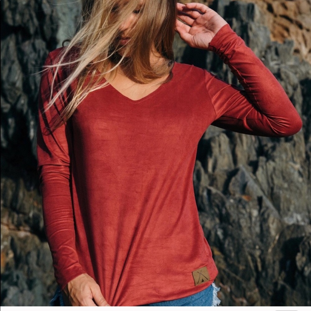 Tribe Kelley ruby v neck top